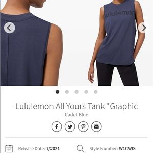 Lululemon All Yours Tank *Graphic